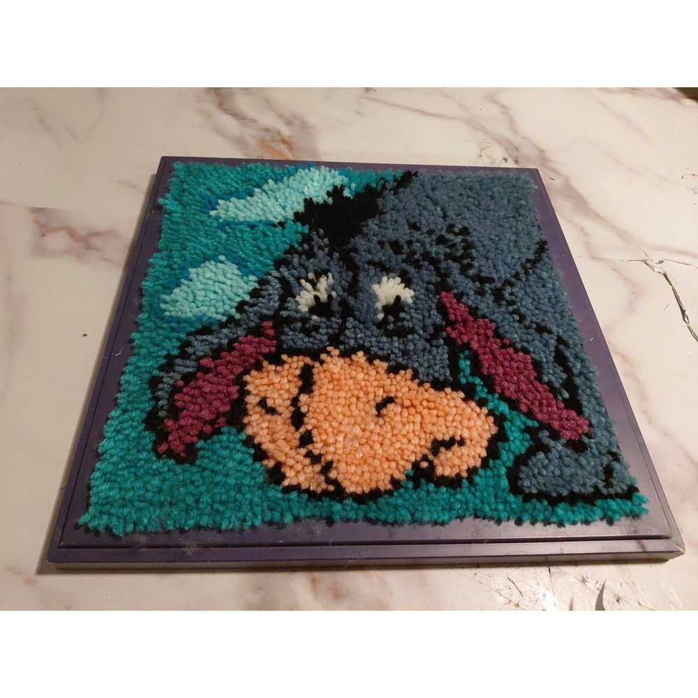 Vintage handmade Eeyore latch hook wall hanging Decor Disney‎ collection